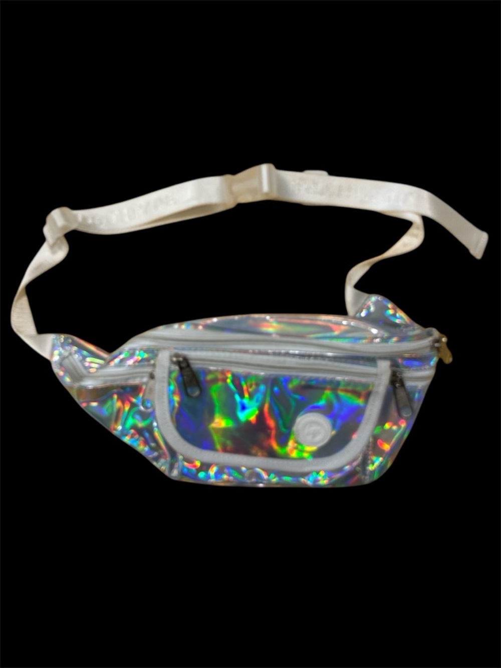 Hype Holographic Iridescent Crossbody Belt Bag - Silver